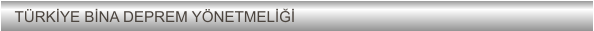 TRKYE BNA DEPREM YNETMEL